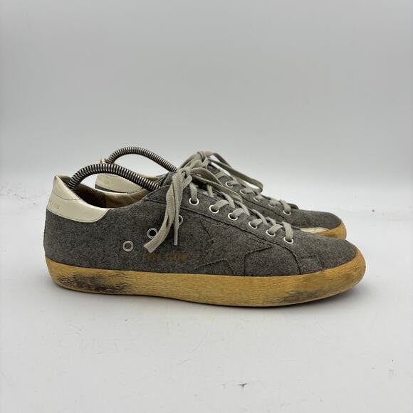 Golden Goose Wool Star Low Distressed Sneakers Shoes Men's Size 42 US 9 - Picture 3 of 10